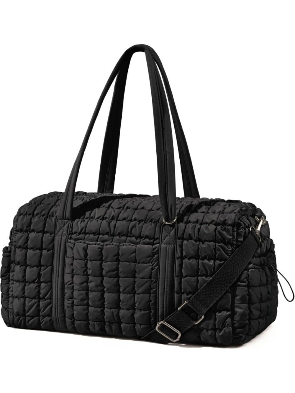 Quilted Puffer Travel Duffle Bag | Stylish Weekender & Gym Overnight Bag